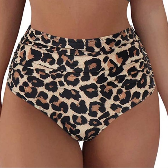 Suuksess Other - SUUKSESS Leopard Animal Print HighRise Swim Bottom